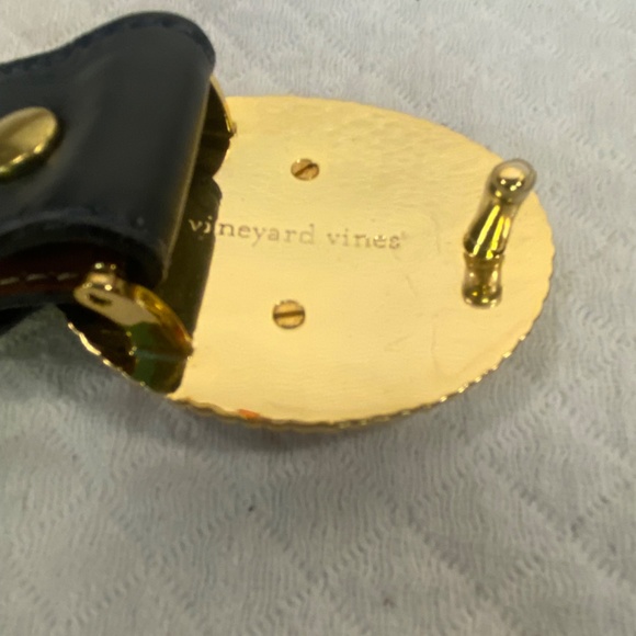 Vineyard Vines Navy Leather Silk Knots Buckle Small - Picture 6 of 7